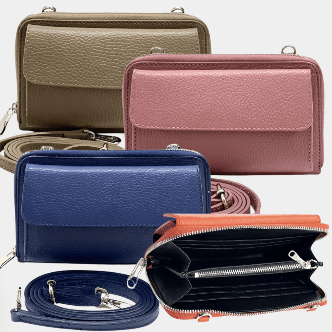 Leder Handytasche Crossbody Portemonnaie
